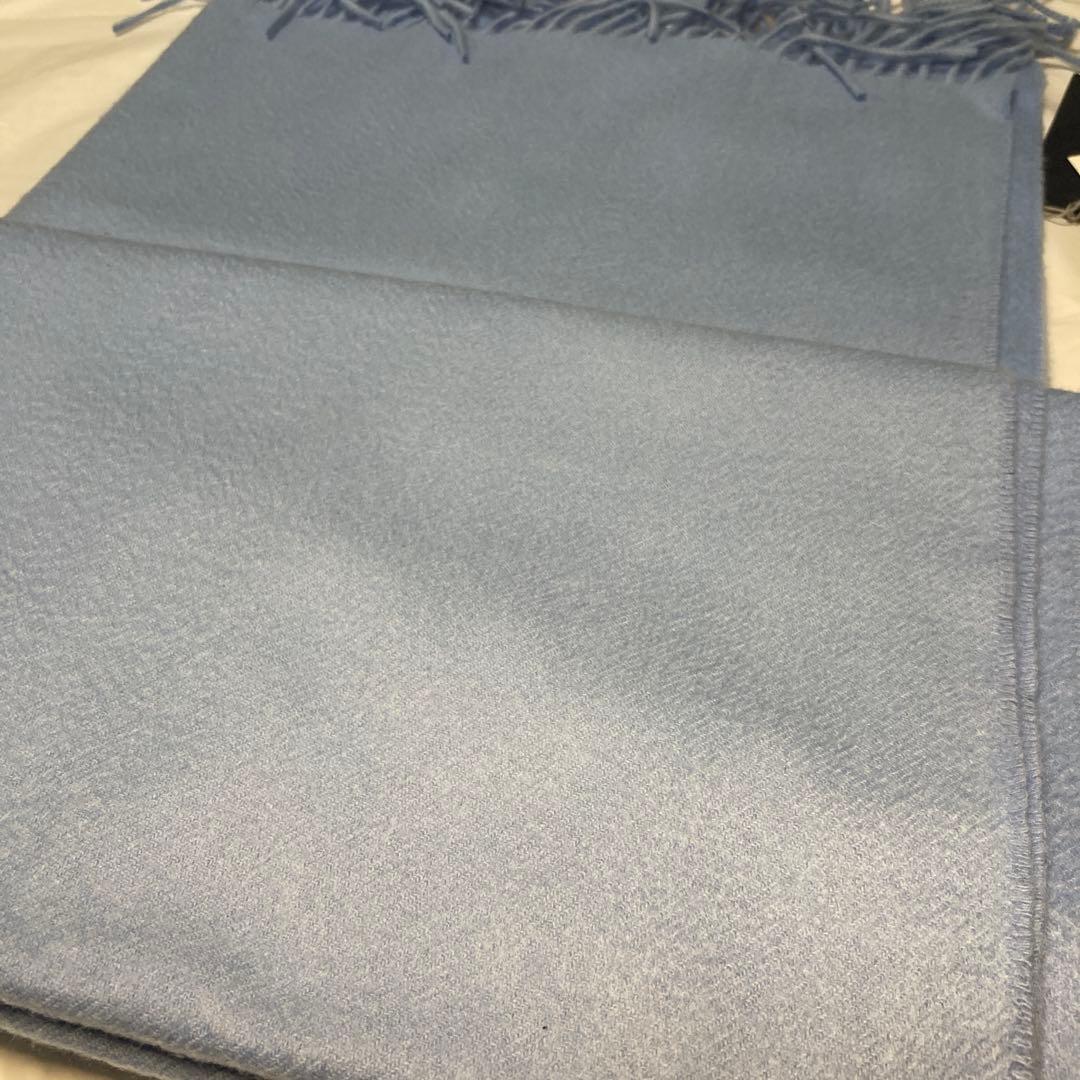 新品 ジョンストンズ カシミヤ100％ 大判ストール ライトブルー 国内正規品