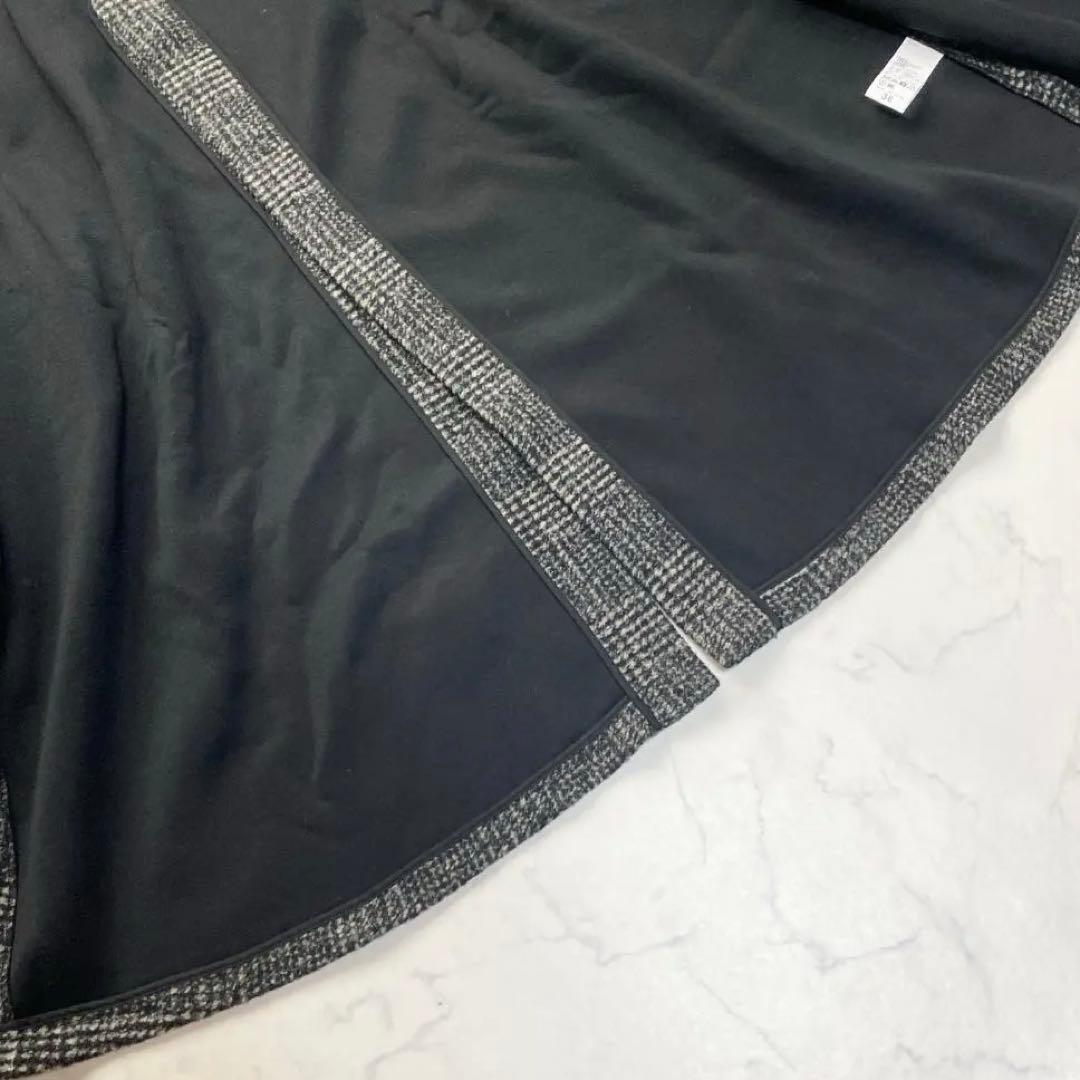 美品✨Spick&Span Wスライバーノーカラーチェックポンチョコート 36