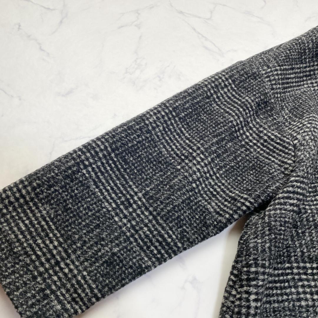 美品✨Spick&Span Wスライバーノーカラーチェックポンチョコート 36