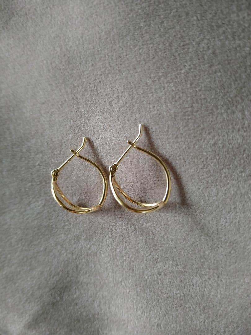 週末セール！agete アガット両耳フープピアス 10K☆2017年イヤードレス