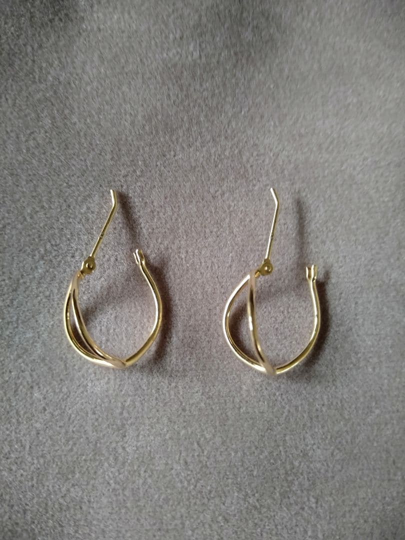 週末セール！agete アガット両耳フープピアス 10K☆2017年イヤードレス