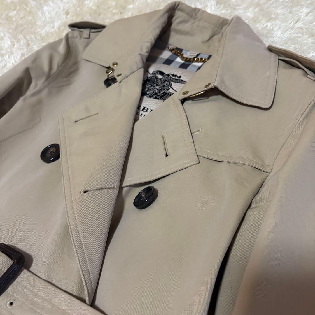 バーバリー トレンチコート ケンジントン ベルト メガチェック UK4 Sサイズ