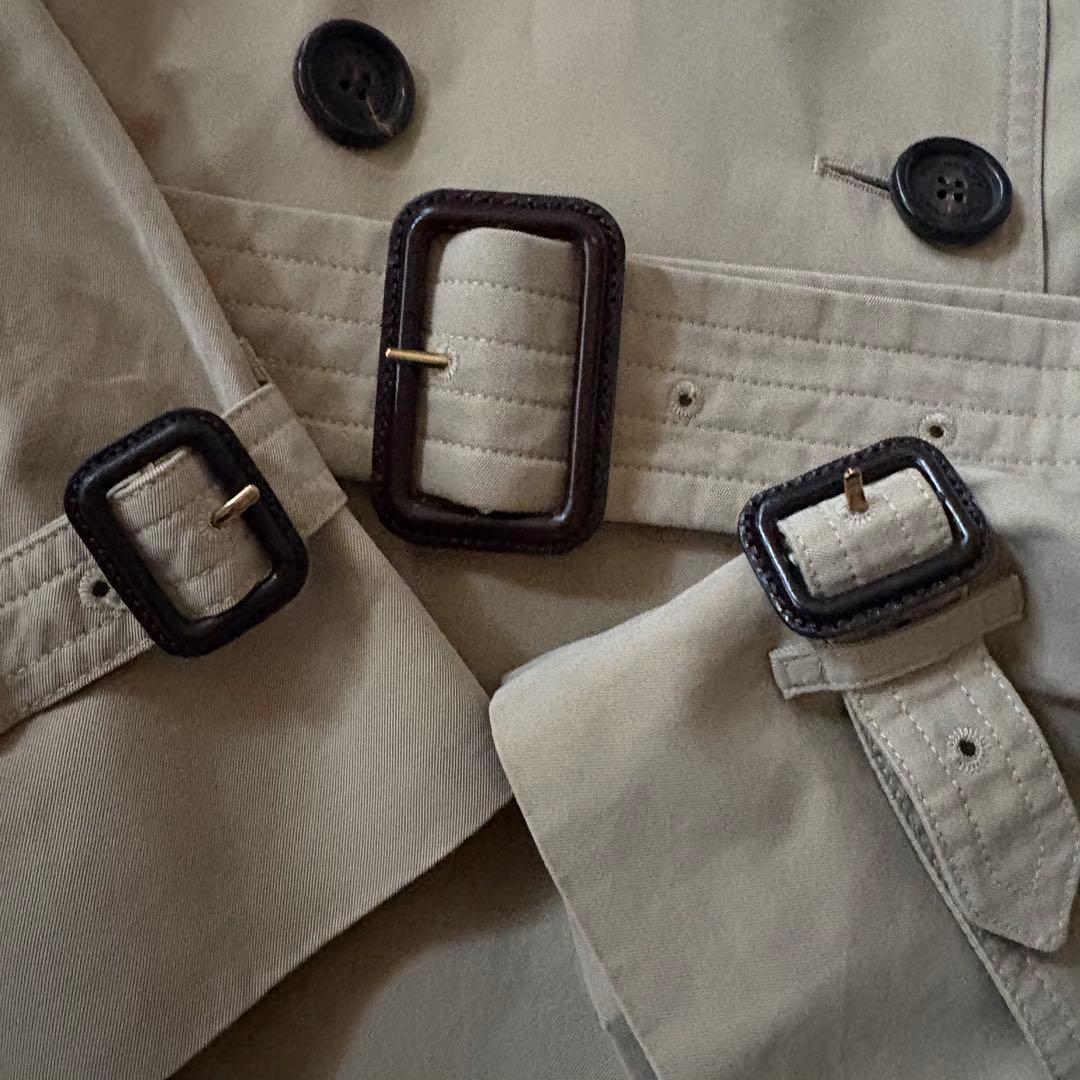 バーバリー トレンチコート ケンジントン ベルト メガチェック UK4 Sサイズ