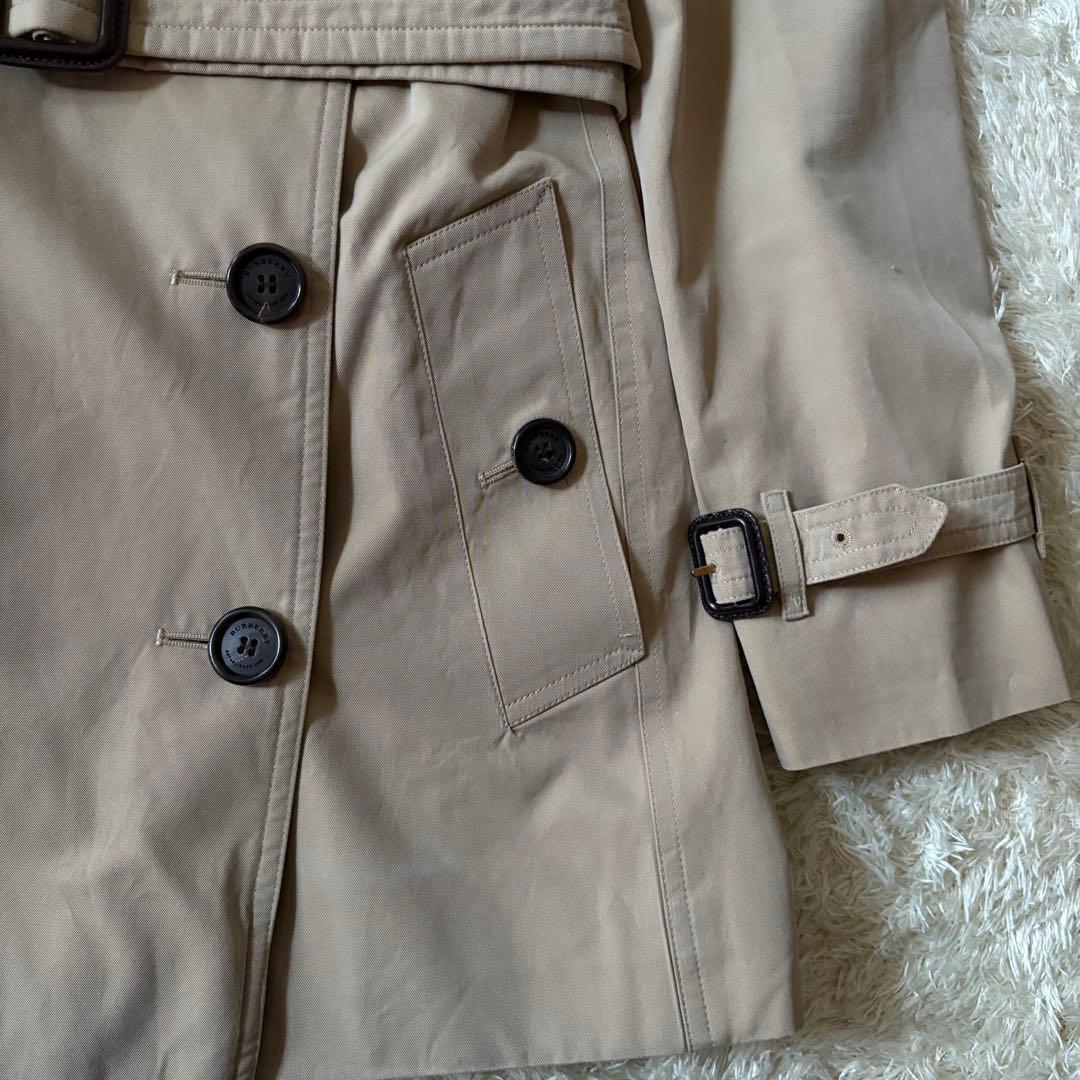 バーバリー トレンチコート ケンジントン ベルト メガチェック UK4 Sサイズ