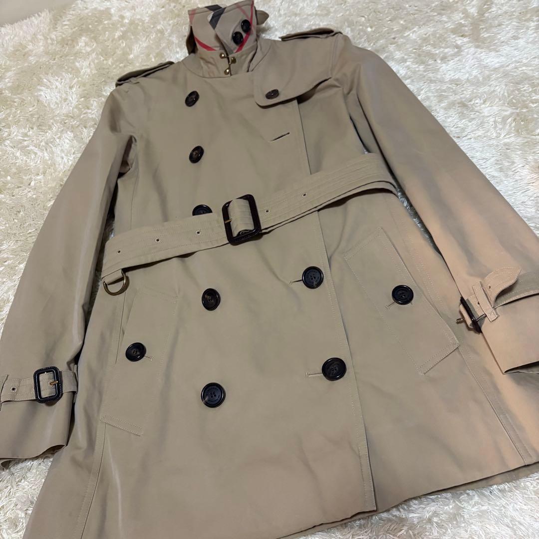 バーバリー トレンチコート ケンジントン ベルト メガチェック UK4 Sサイズ