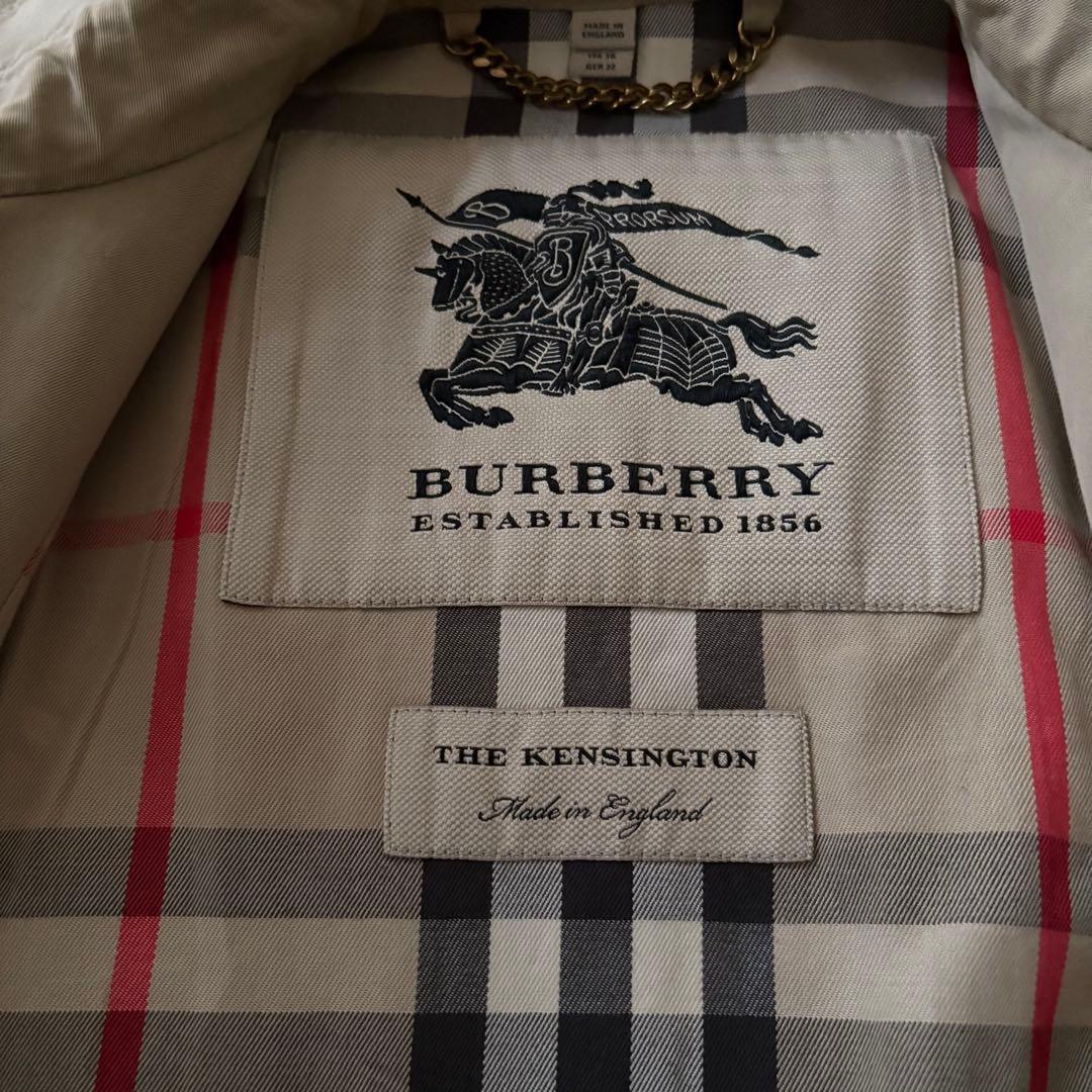 バーバリー トレンチコート ケンジントン ベルト メガチェック UK4 Sサイズ