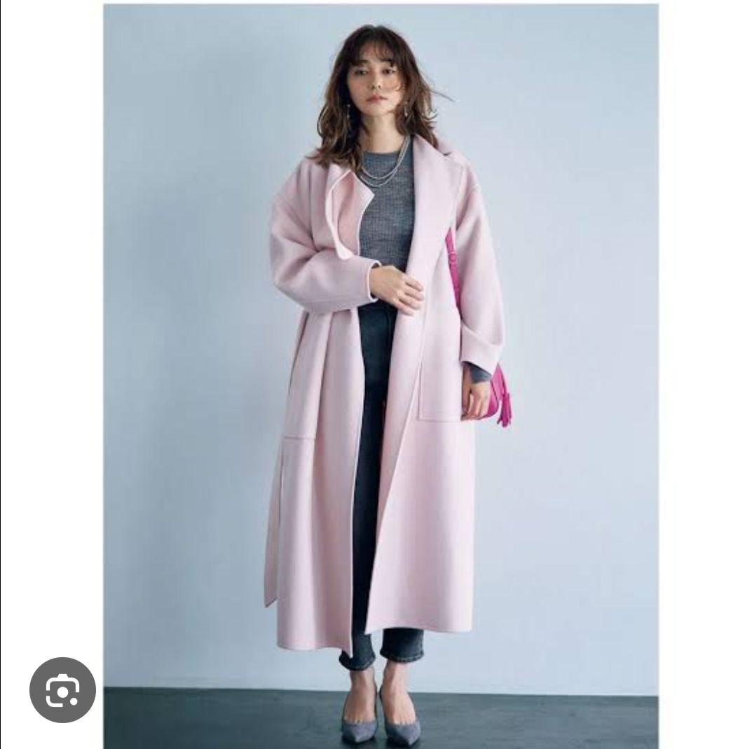 美品【uncrave】アンクレイブ ピンク ロングコート