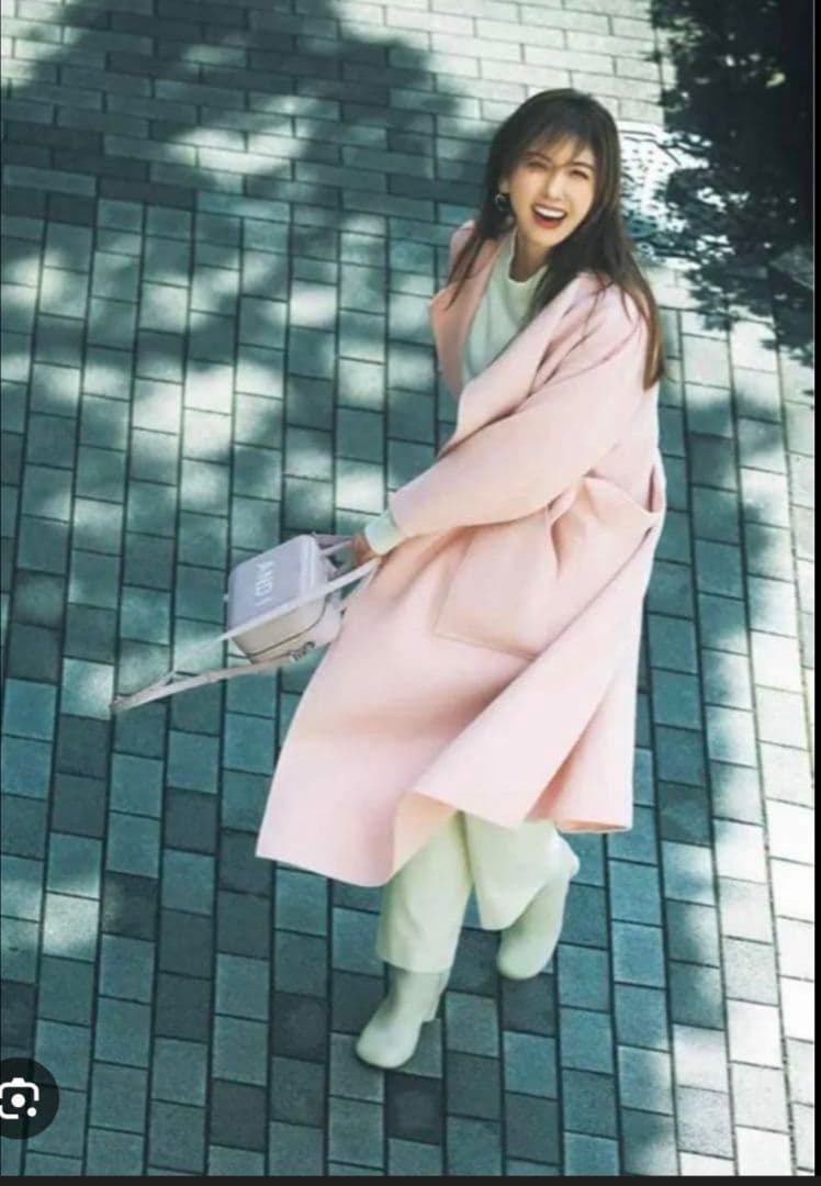 美品【uncrave】アンクレイブ ピンク ロングコート