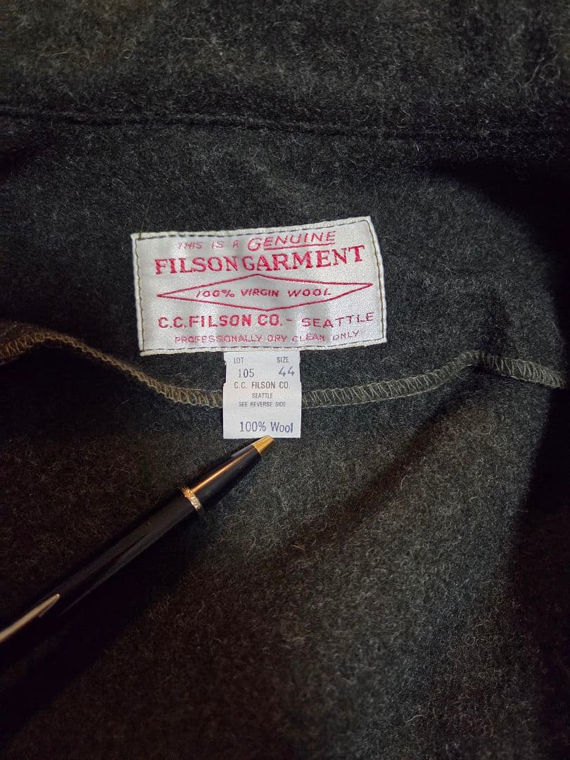 【美品】FILSON 100%ウールジャケット グリーン 短丈 フィルソン