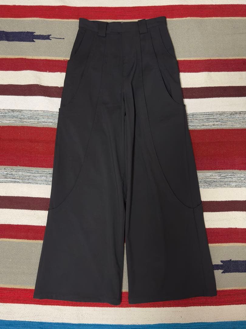 GOAT ESSENCE TUCK WIDE PANTS BLACK サイズ2