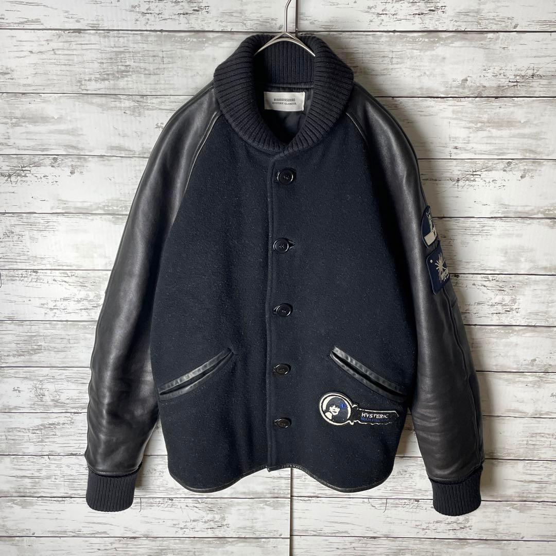 2984M【コラボ】ヒステリックグラマー×ミハラヤスヒロ☆袖レザー スタジャン