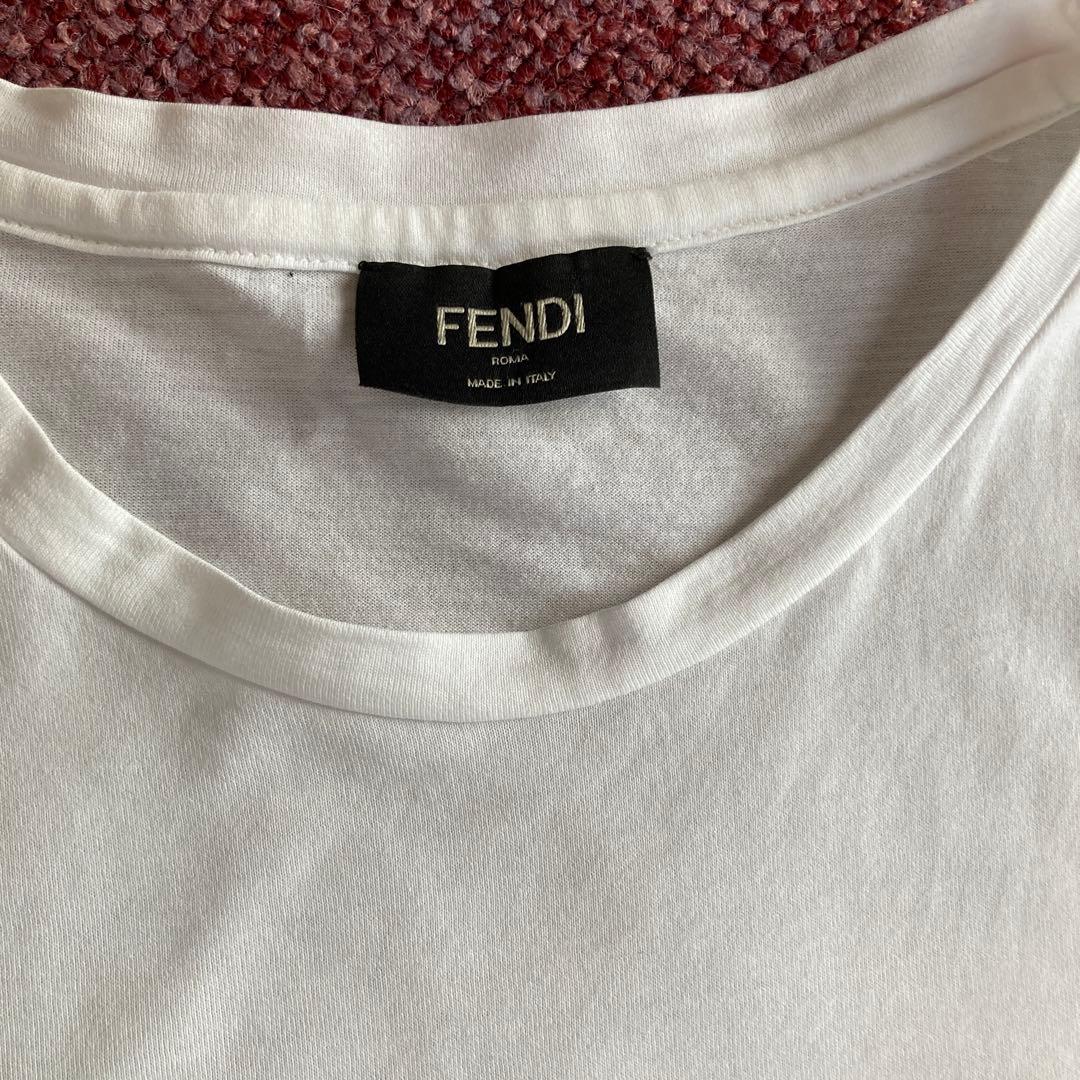 FENDI フェンディ Tシャツ XSビッグFFロゴ ホワイト 白