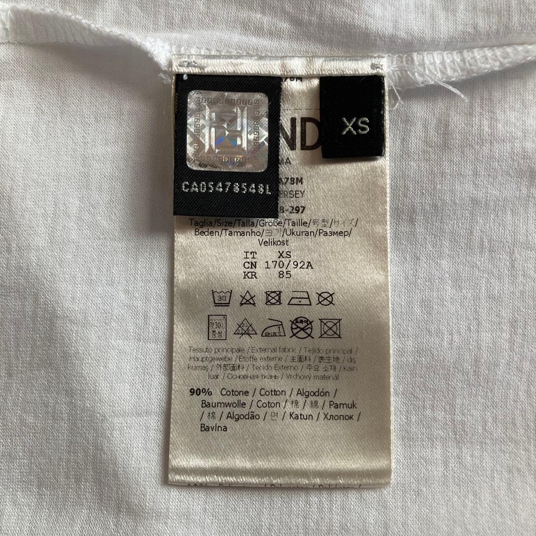 FENDI フェンディ Tシャツ XSビッグFFロゴ ホワイト 白