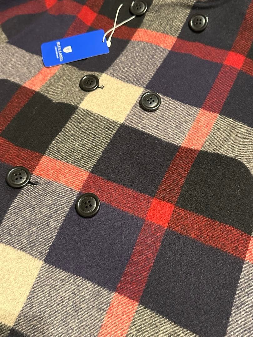 ブルーレーベルクレストブリッジ‪ 両面 リバーシブル ケープコート メガチェック