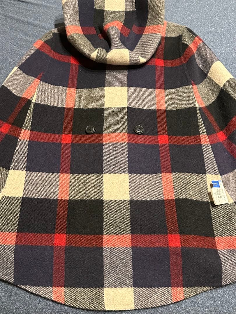 ブルーレーベルクレストブリッジ‪ 両面 リバーシブル ケープコート メガチェック