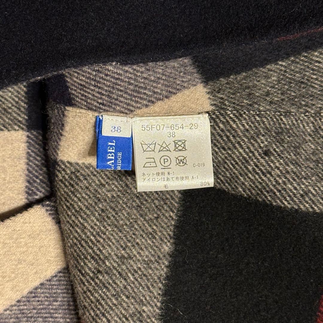 ブルーレーベルクレストブリッジ‪ 両面 リバーシブル ケープコート メガチェック