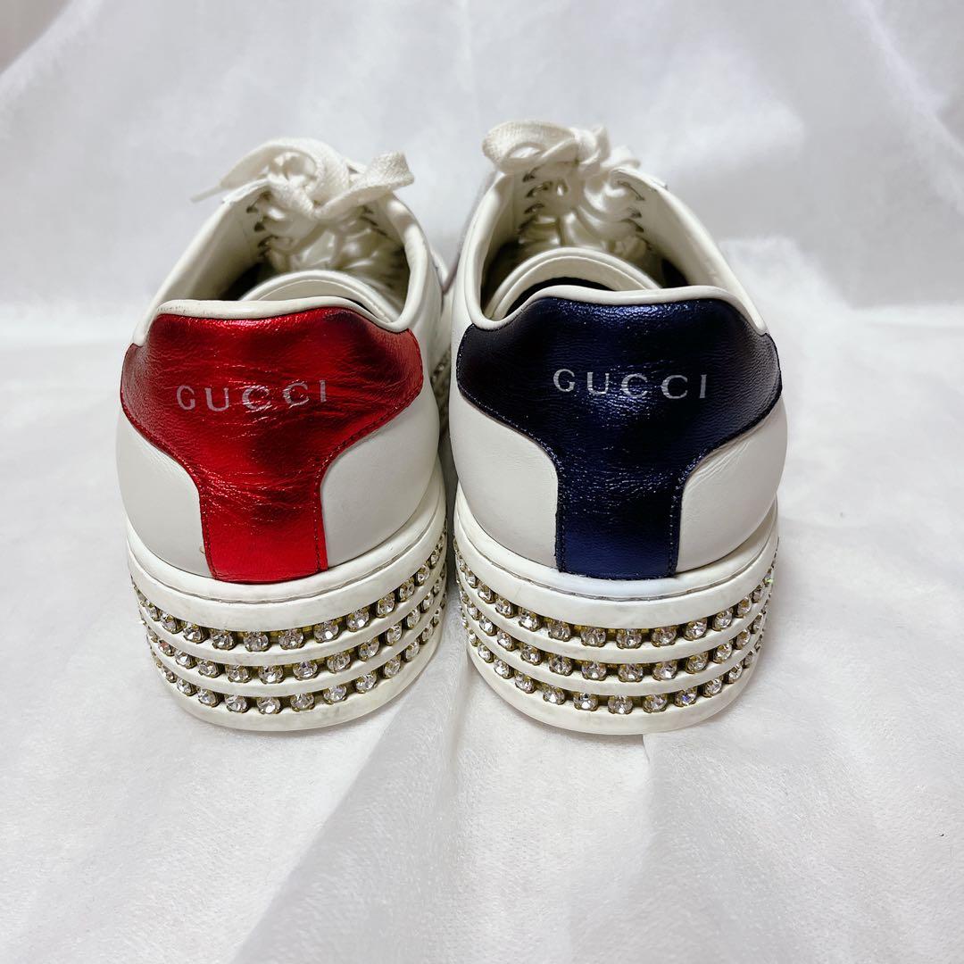 GUCCI グッチ エースクリスタルシェリーライン厚底スニーカー 37ハーフ
