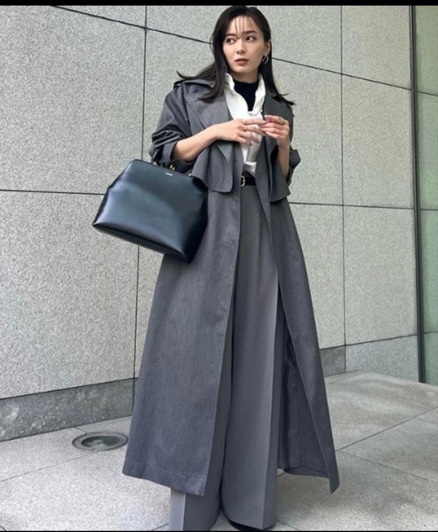 【新品タグ付き、お値下げ中】anuans トレンチコート　グレー