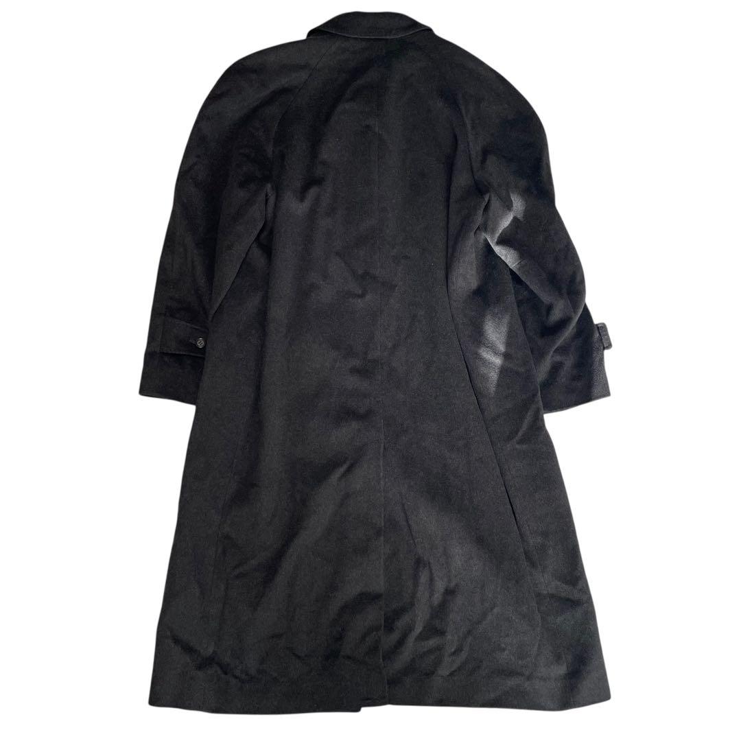 カシミヤ100%【BELTA BUONO】美品マキシ丈比翼チェスターコート 黒L