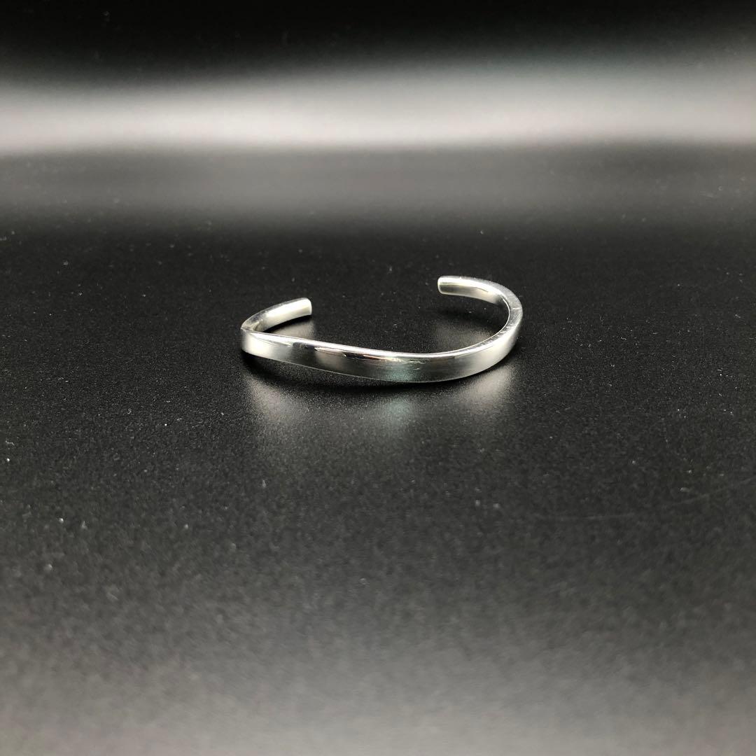 【美品】4℃ シルバー925 ウェーブ バングル