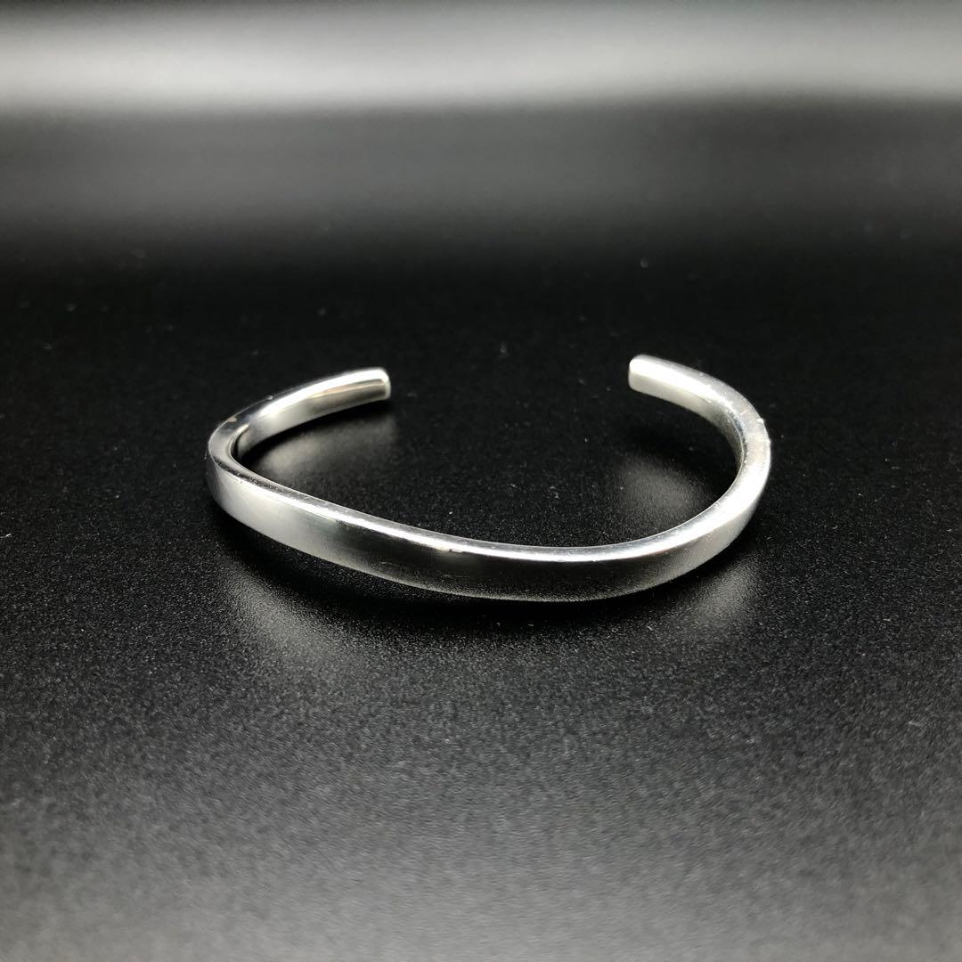 【美品】4℃ シルバー925 ウェーブ バングル