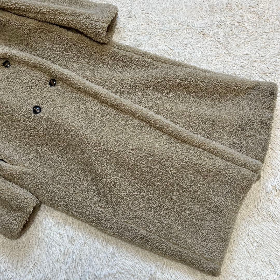 【美品】ザラ エクストラロングフェイクボアコート ダブルブレスト Sサイズ