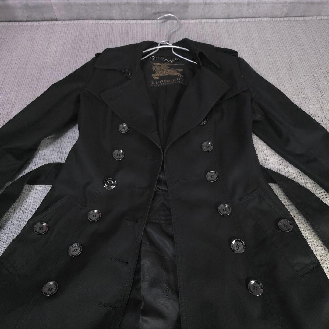 バーバリー　BURBERRY　トレンチコート　ブラック　Aライン