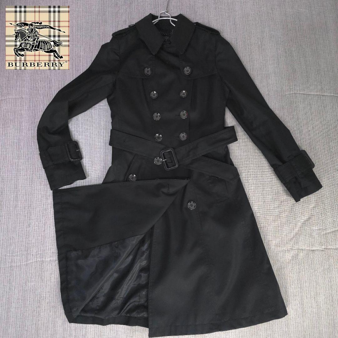 バーバリー　BURBERRY　トレンチコート　ブラック　Aライン