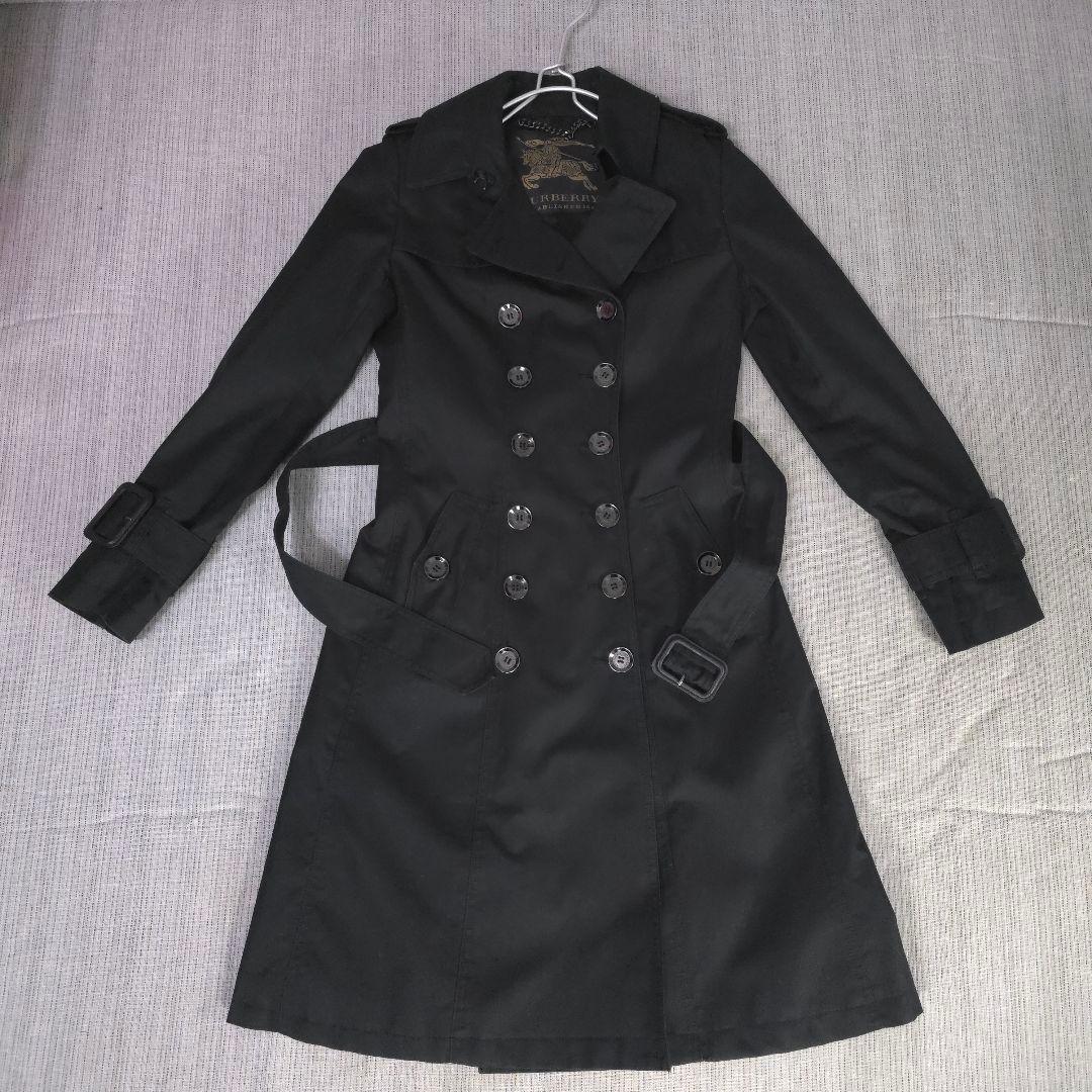 バーバリー　BURBERRY　トレンチコート　ブラック　Aライン