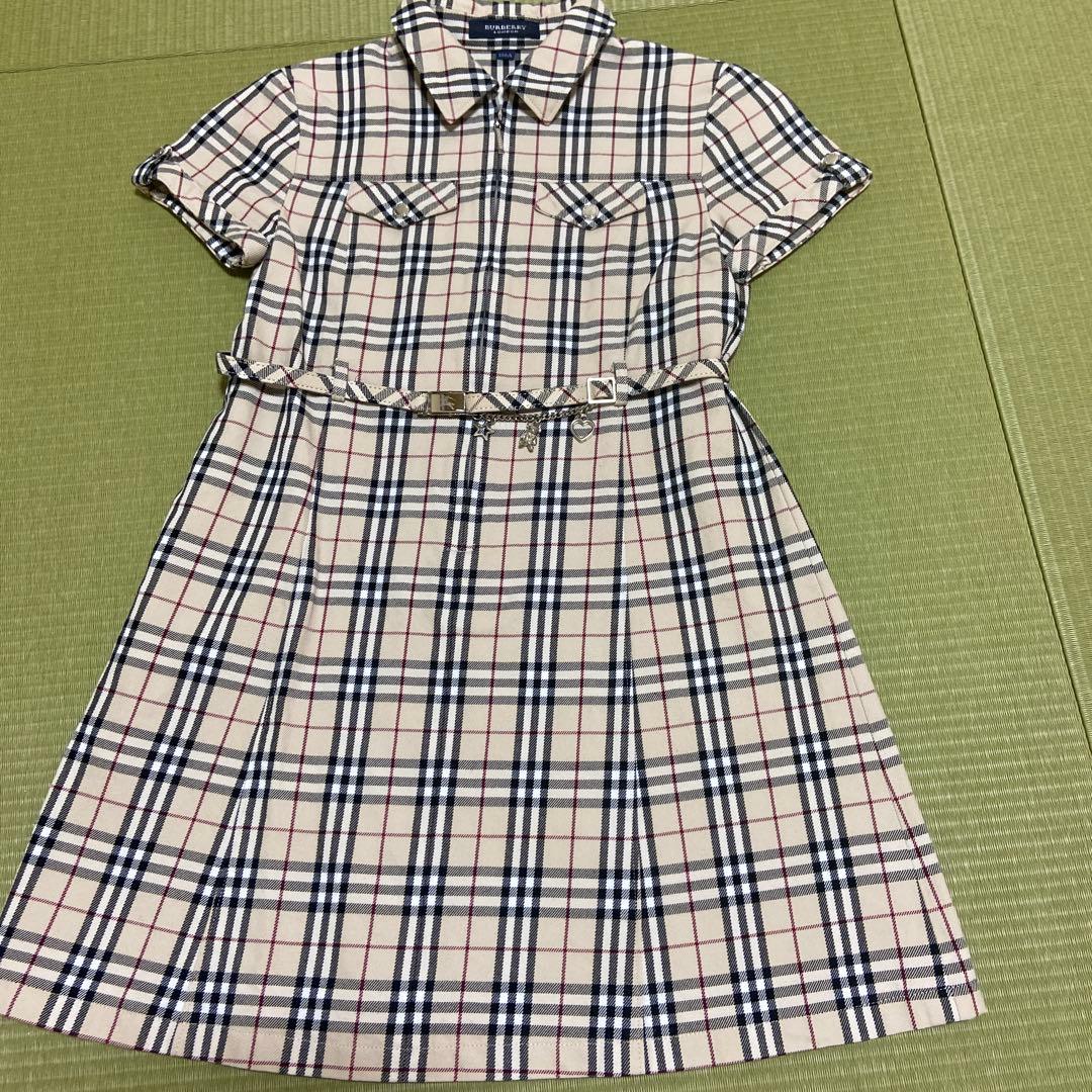 BURBERRY チェック柄 半袖ワンピース 130A