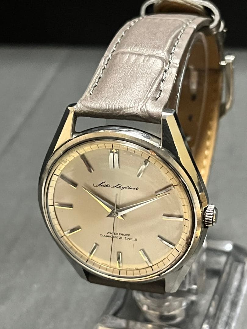 ★奇跡当時物ケース付! SEIKO スカイライナー　劇的美品！メンズ腕時計稼働