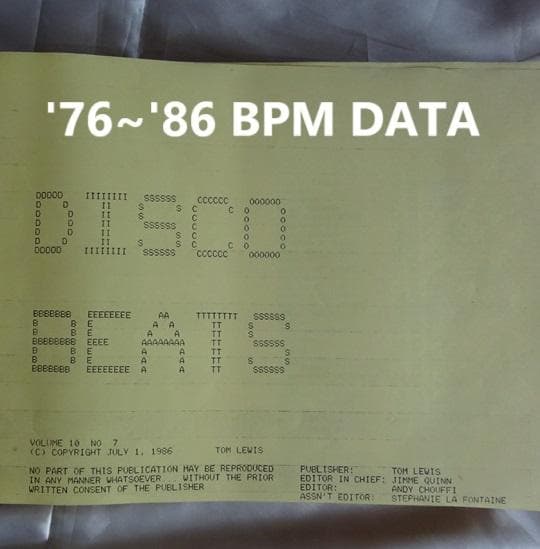 その他 BPM DATA/TOM LEWIS DISCO BEATS '74~'86