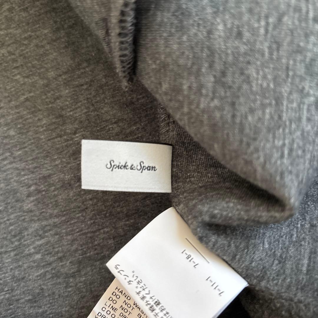 【Spick and Span】ストレッチジップフードパーカー グレー