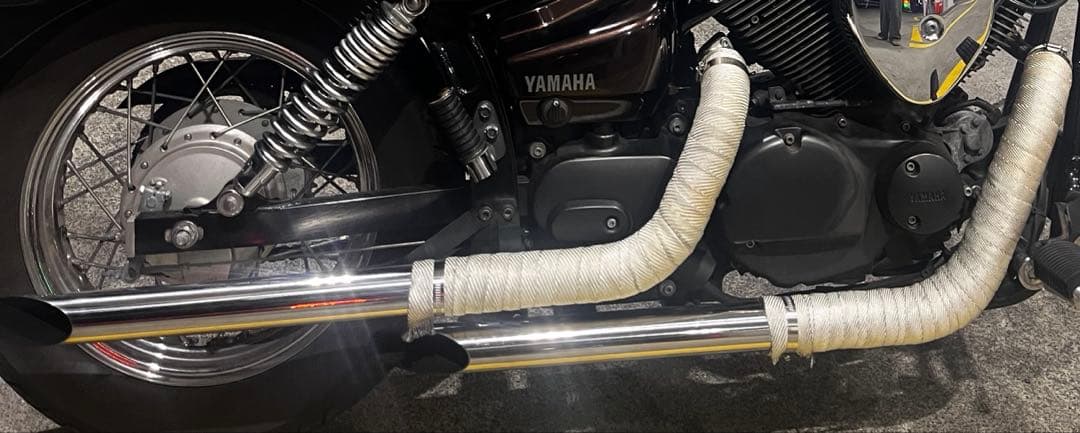 ドラッグスター250スラッシュカットマフラー ドラッグパイプマフラー