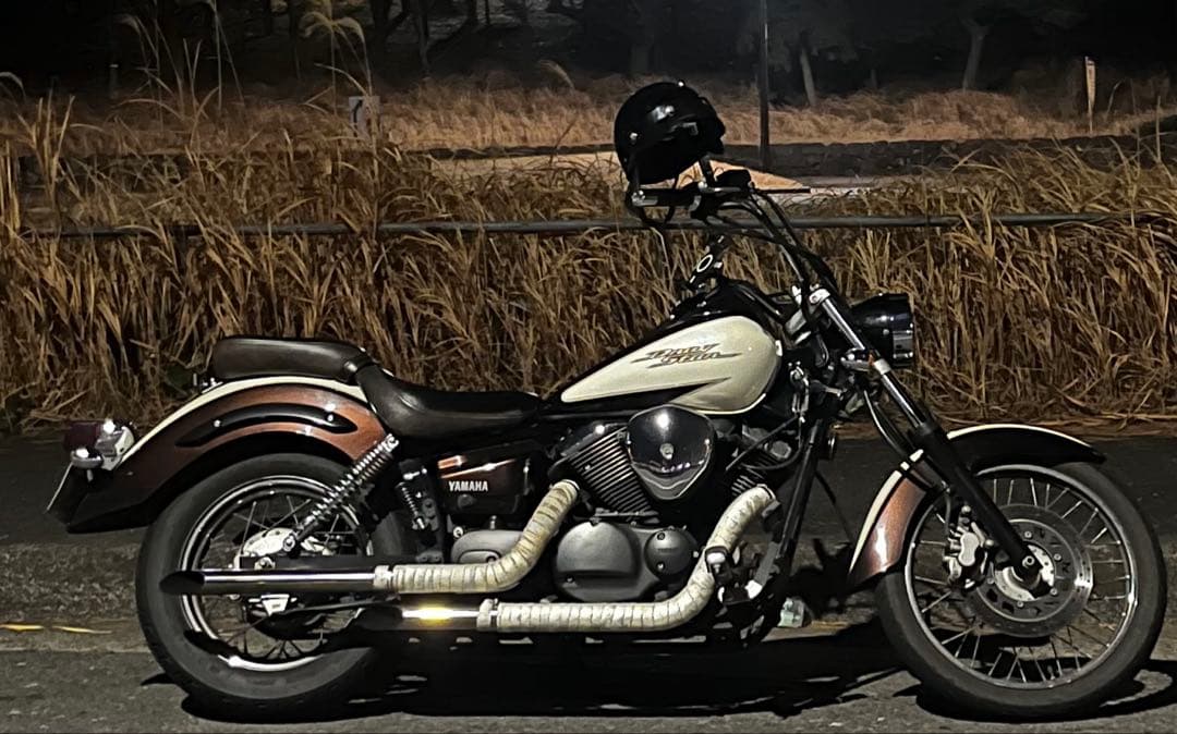 ドラッグスター250スラッシュカットマフラー ドラッグパイプマフラー