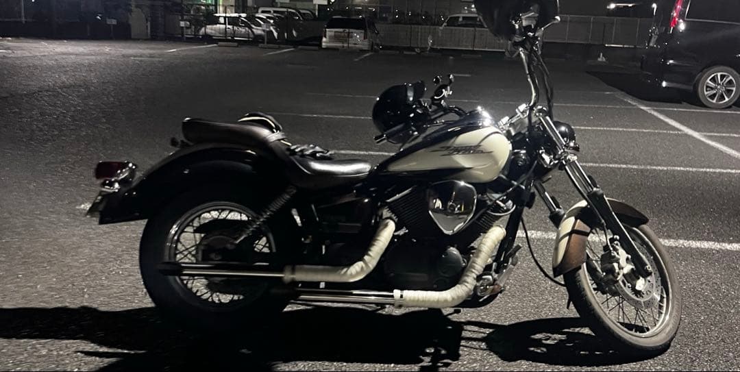 ドラッグスター250スラッシュカットマフラー ドラッグパイプマフラー