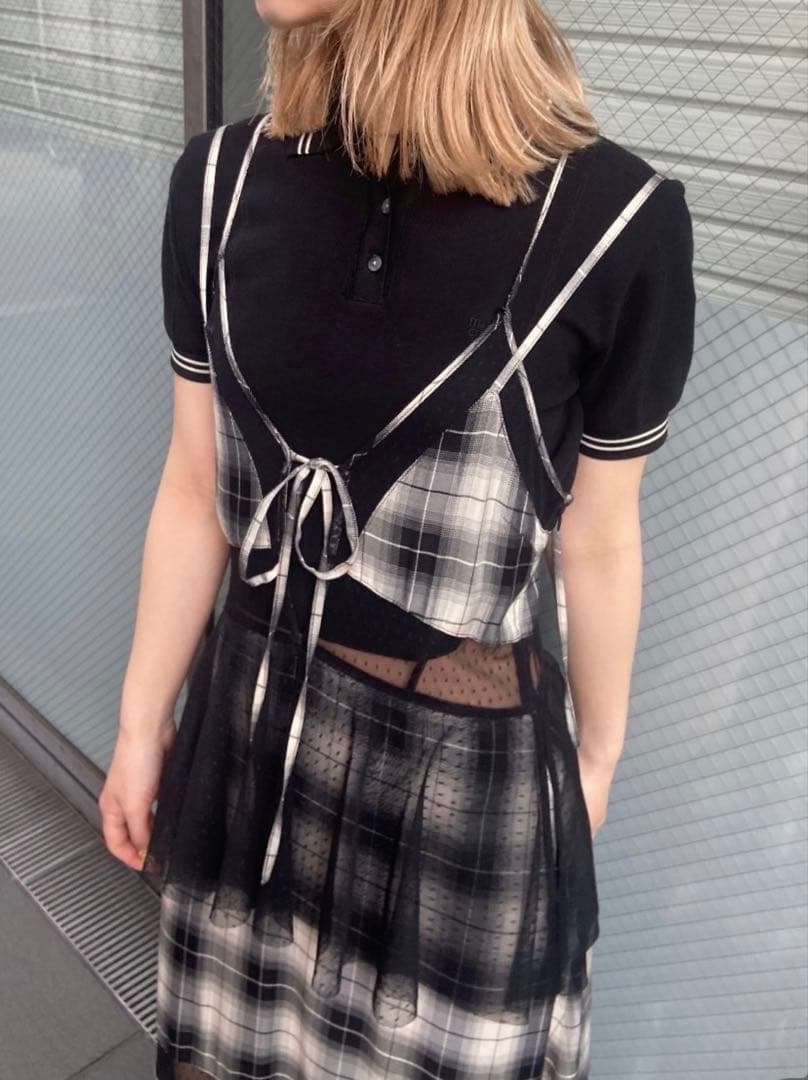 maison specialキャミワンピース チェック柄ワンピース