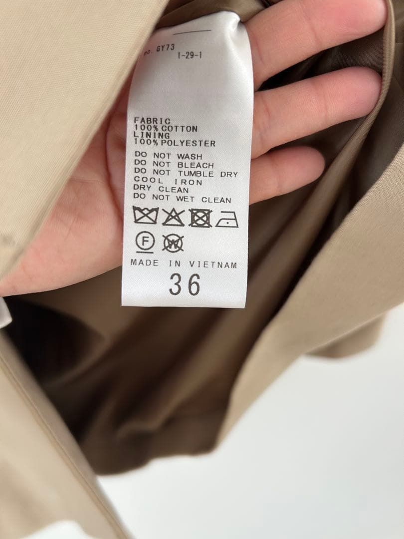 Noble コットンダブルクロスハーフコート　ベージュ　36