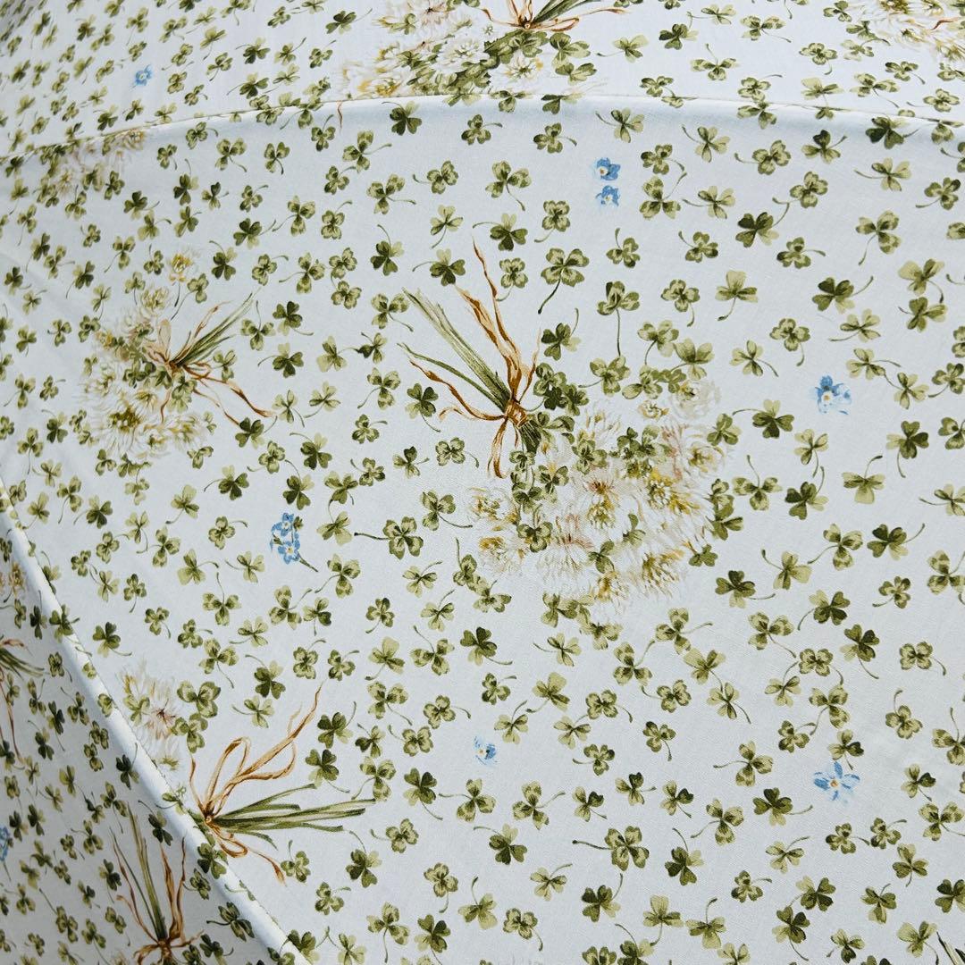 ピンクハウス　傘　白詰草ブーケ　四葉のクローバー　アイボリー　長傘　未使用P47