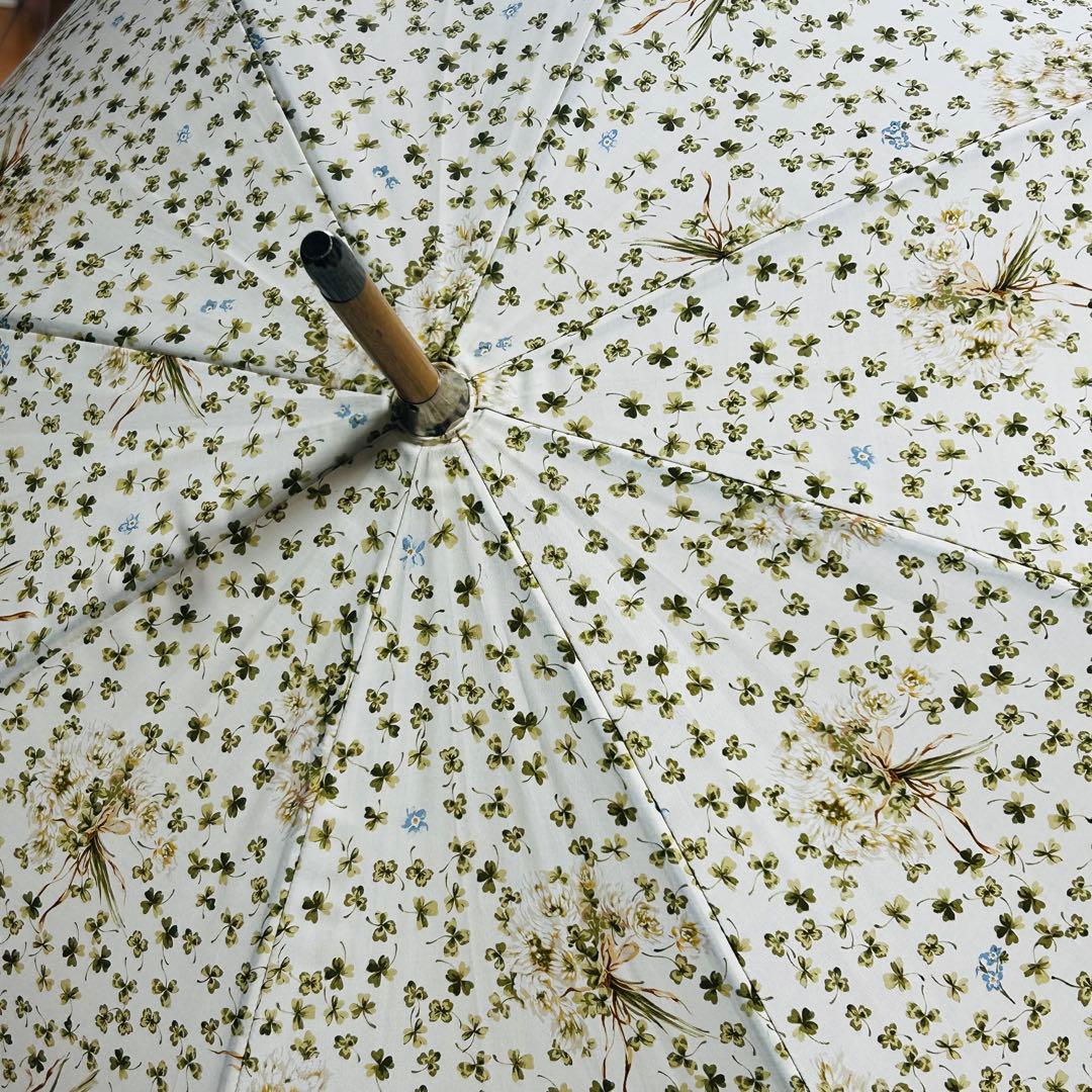 ピンクハウス　傘　白詰草ブーケ　四葉のクローバー　アイボリー　長傘　未使用P47