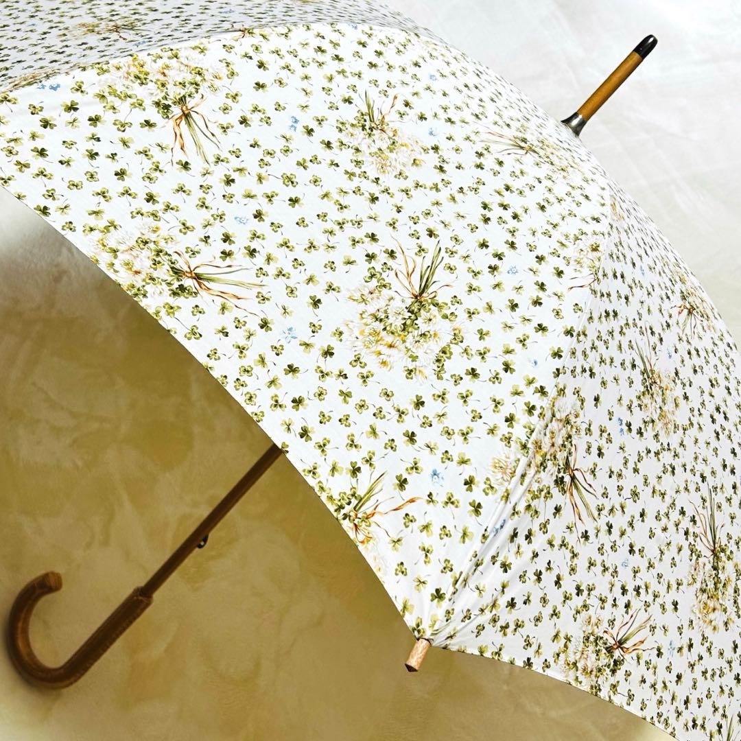 ピンクハウス　傘　白詰草ブーケ　四葉のクローバー　アイボリー　長傘　未使用P47