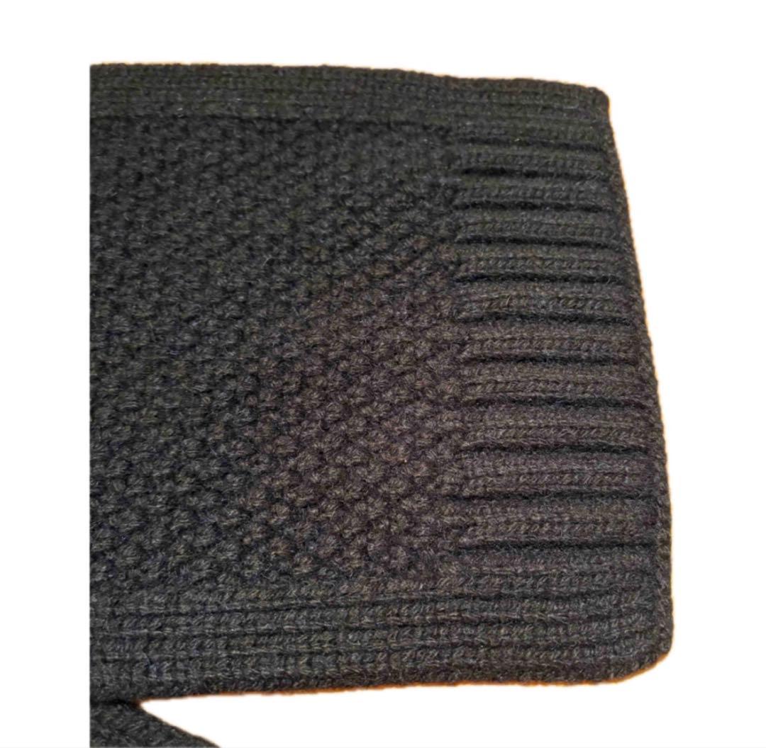 値下！celine フィービー ニットマフラー　カシミヤ＆ウール　ネイビー