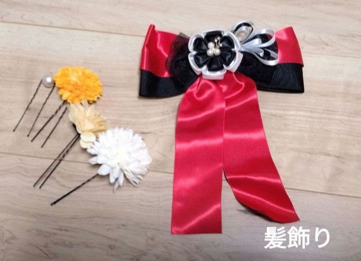 ミ*ク様 振袖 フルセット 小物セット 赤 × 黒 × 金 花柄 成人式 卒業式