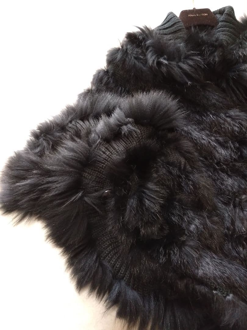 オースチンリード ファーケープコート ラビットファー ブラック