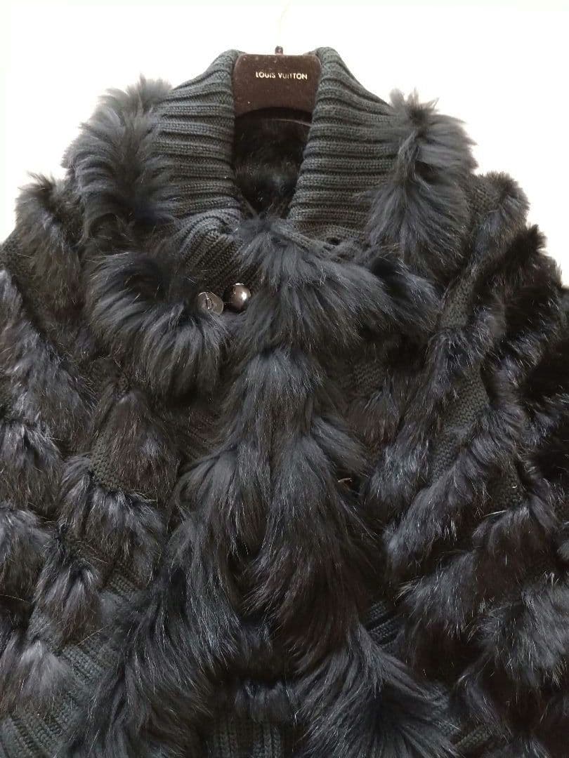 オースチンリード ファーケープコート ラビットファー ブラック