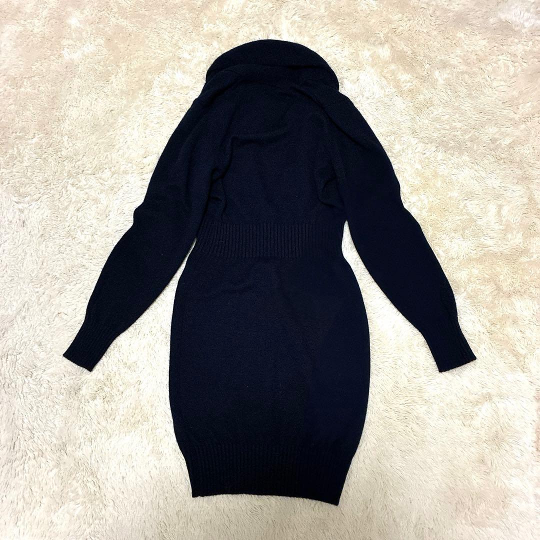 CHANEL ニットワンピース　ココマーク　メタルボタン　34 カシミヤ100%