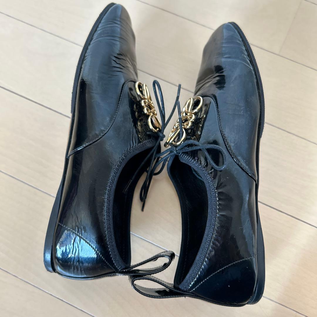 【匿名配送】LOEWE アナグラムフラットシューズ 35 (22.5cm相当)黒