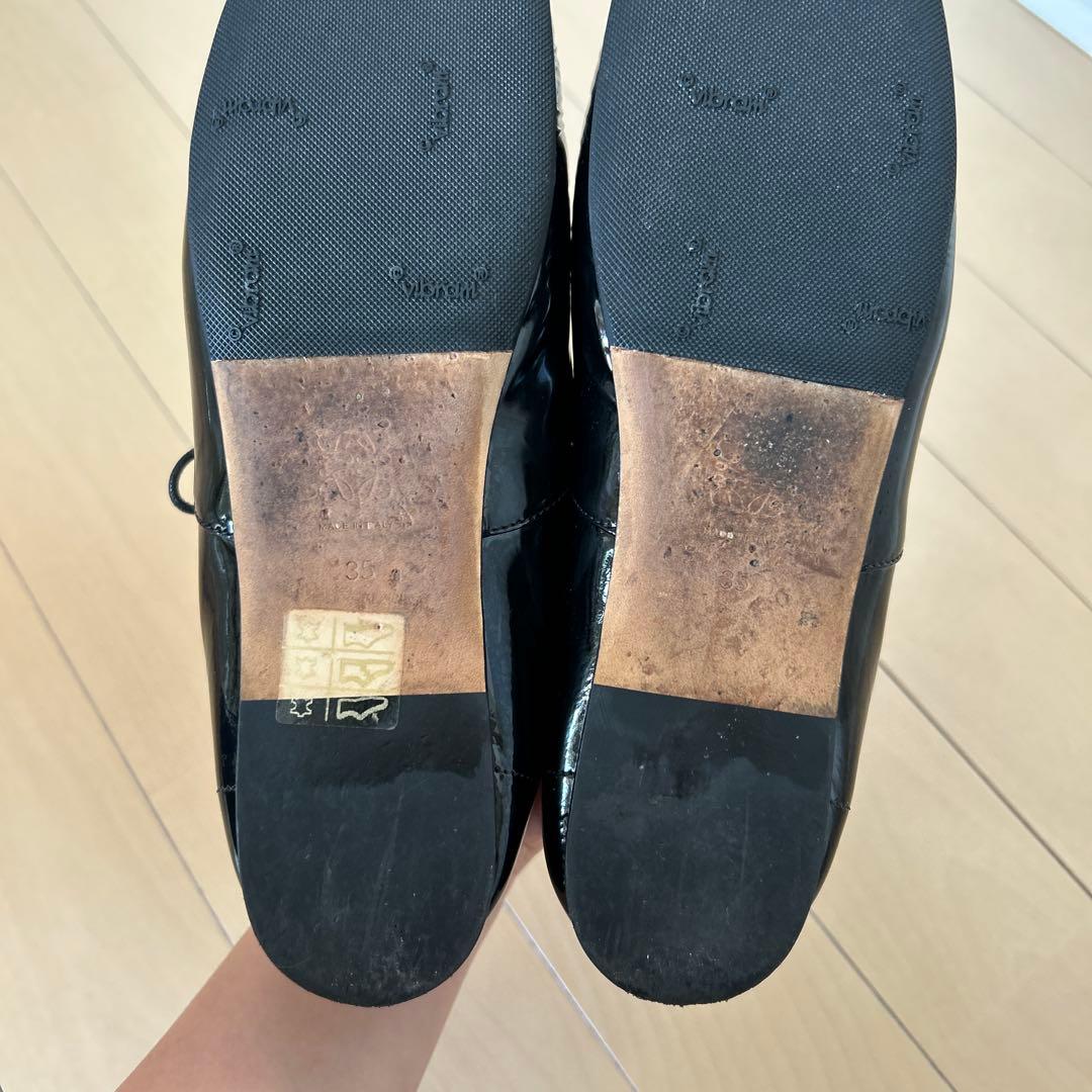 【匿名配送】LOEWE アナグラムフラットシューズ 35 (22.5cm相当)黒