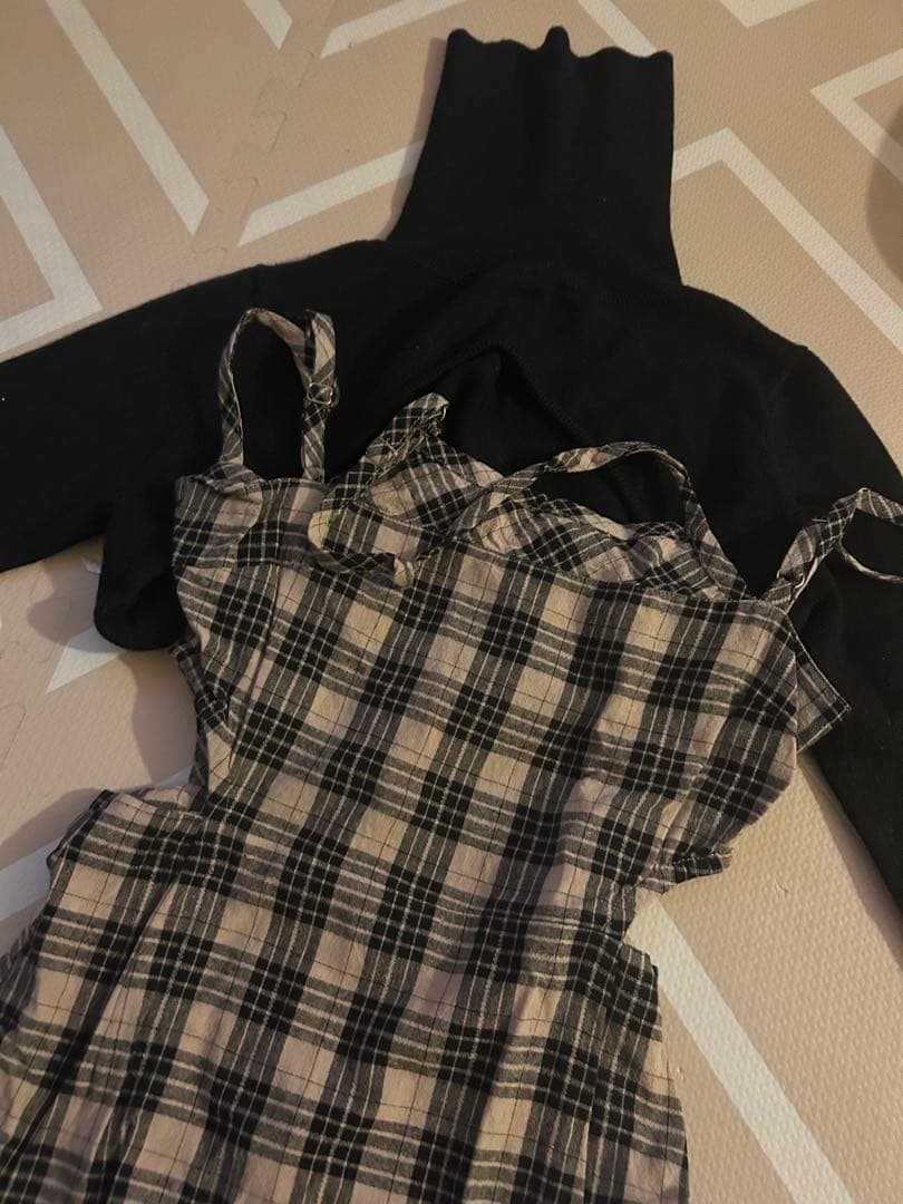 andmary チェックドレスワンピ