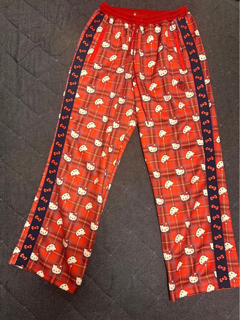heihei ハローキティ チェック柄 トラックパンツ